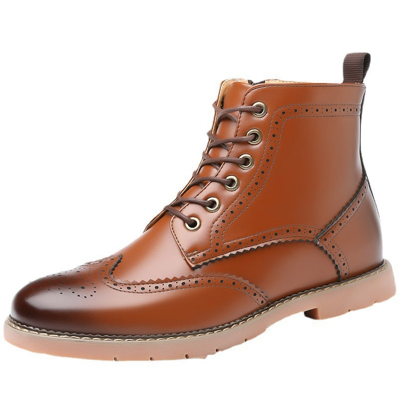 Men's High-top Business Casual Leather Shoes British Martin Boots  Footwear 65.00 