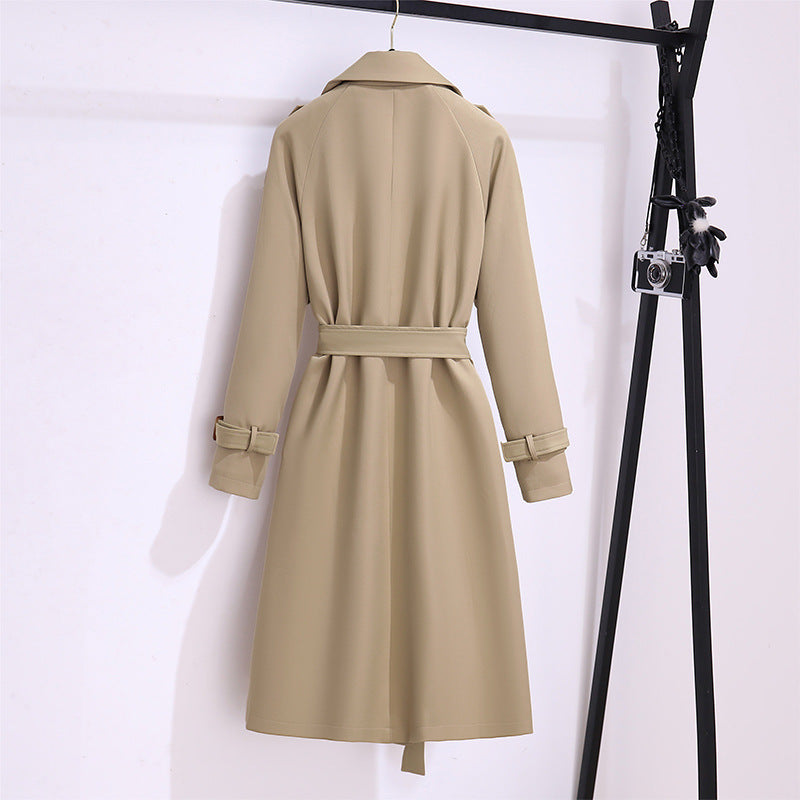 High-end Elegant Mid-end Trench Coat For Women  Leather Jacket 111.98 