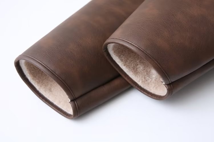 Fashion Cashmere Leather Fur Collar Composite Belt Coat  Leather Jacket 143.45 