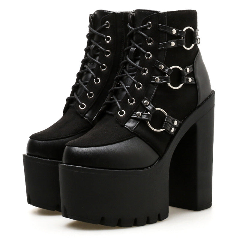 Thick-soled Super High Heels Bootie Women's Shoes