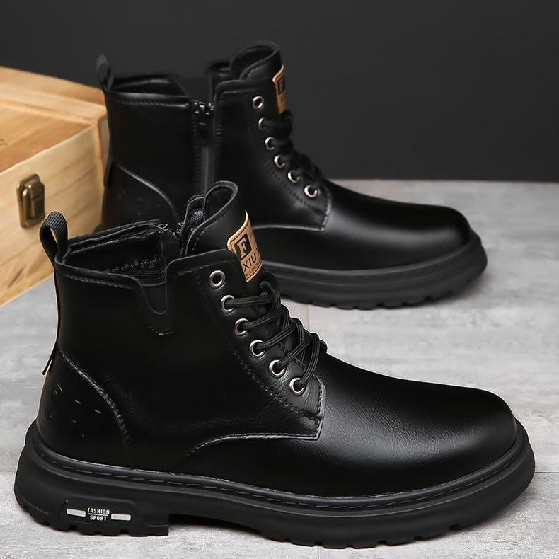 British Martin Boots Thick Bottom Outdoor Hiking Workwear Men  Footwear 56.00 Black-45