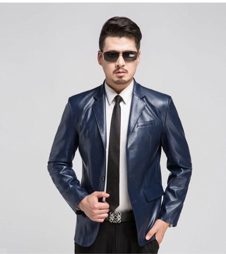 Middle Aged And Elderly Fathers Wear Loose Casual Leather Jackets  Leather Jacket 77.00 