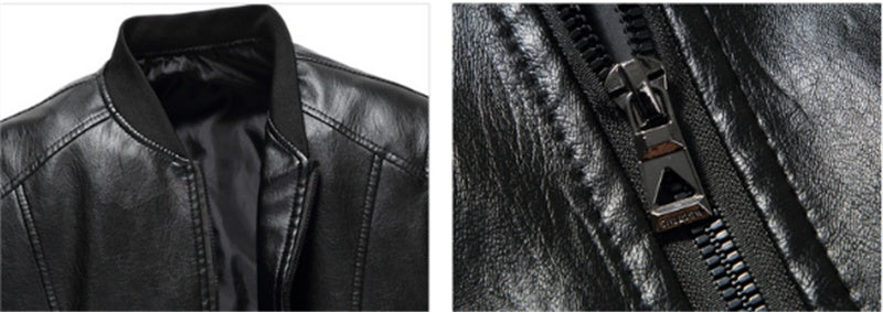 Men's Leather Jackets Spring And Autumn Plus Cashmere Men's Loose  Leather Jacket 78.00 