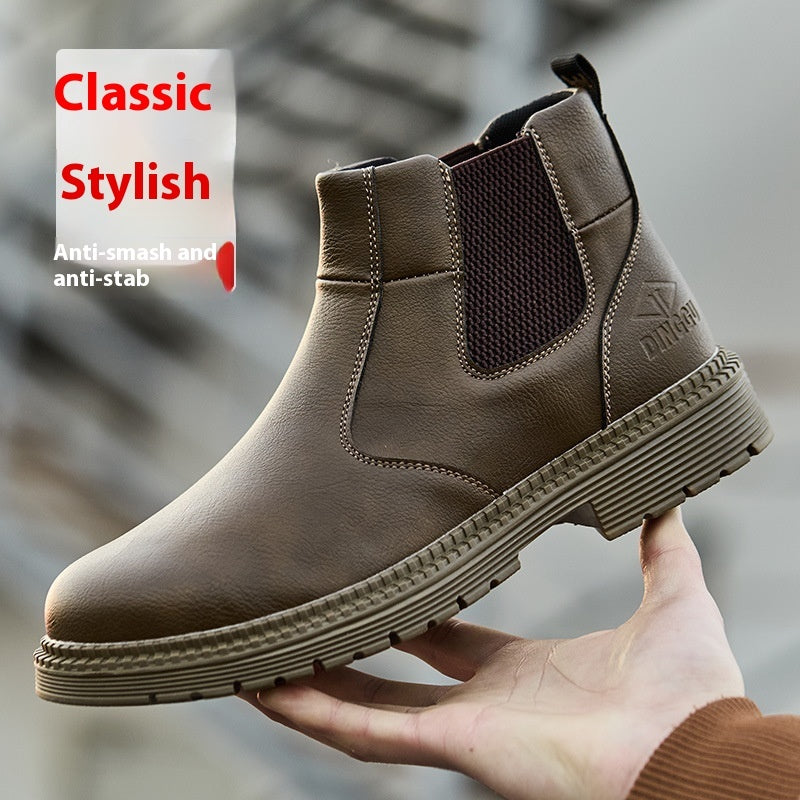 Men's High-top Labor Protection Shoes  Footwear 71.00 Brown-46