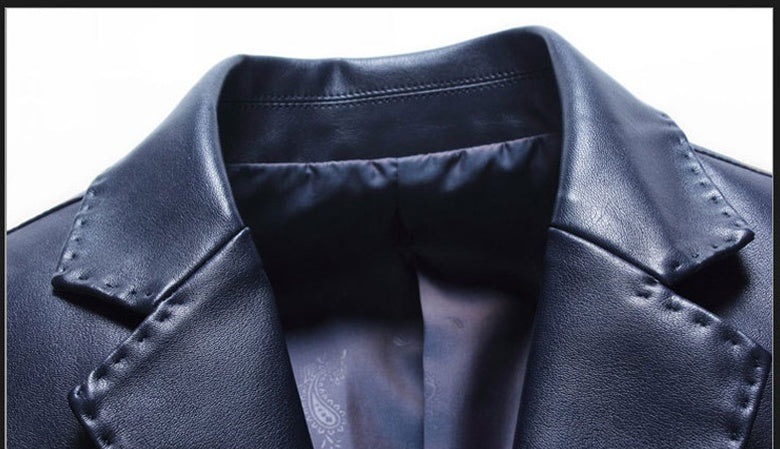 Middle Aged And Elderly Fathers Wear Loose Casual Leather Jackets  Leather Jacket 77.00 