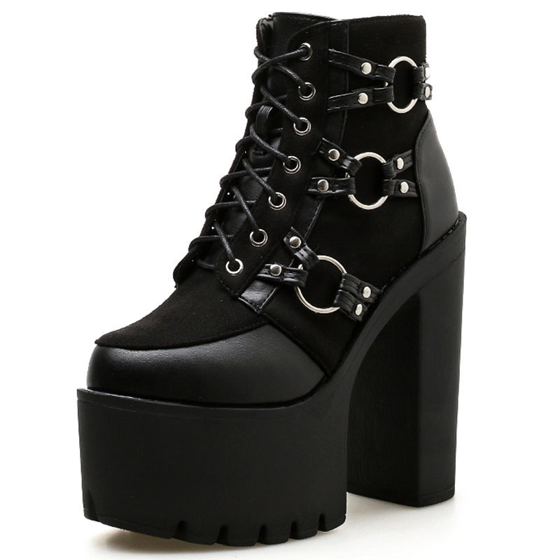 Thick-soled Super High Heels Bootie Women's Shoes