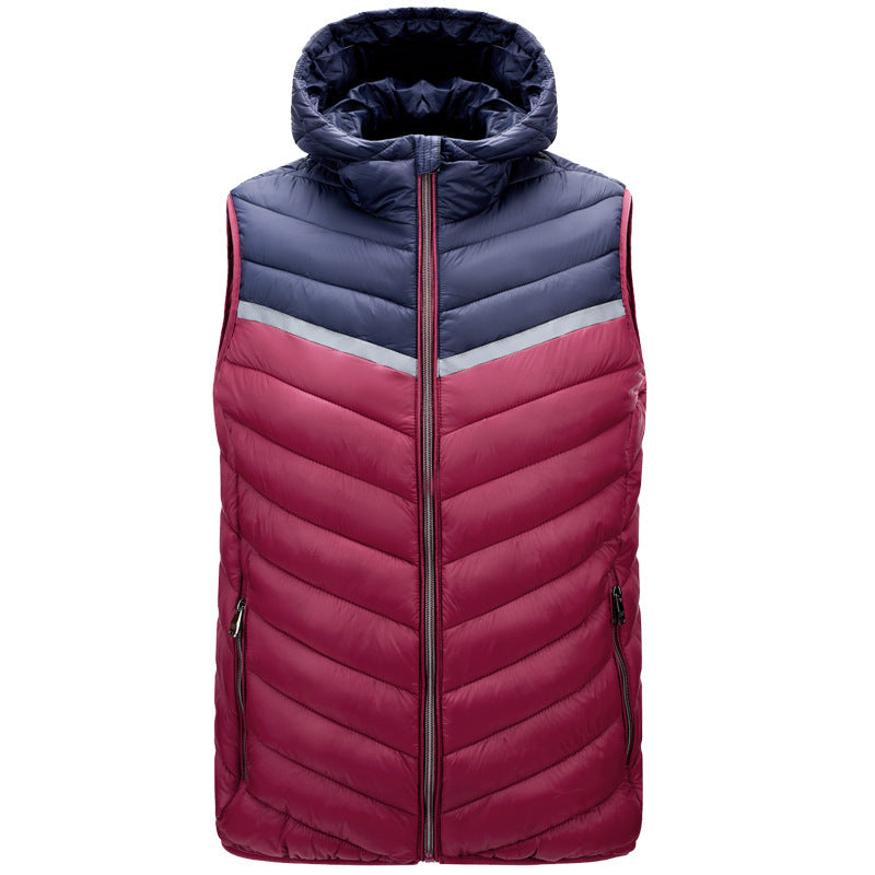 New Autumn And Winter Thin Cotton Jacket Men's Cotton Jacket  Leather Jacket 70.03 02.Wine-Red-XL