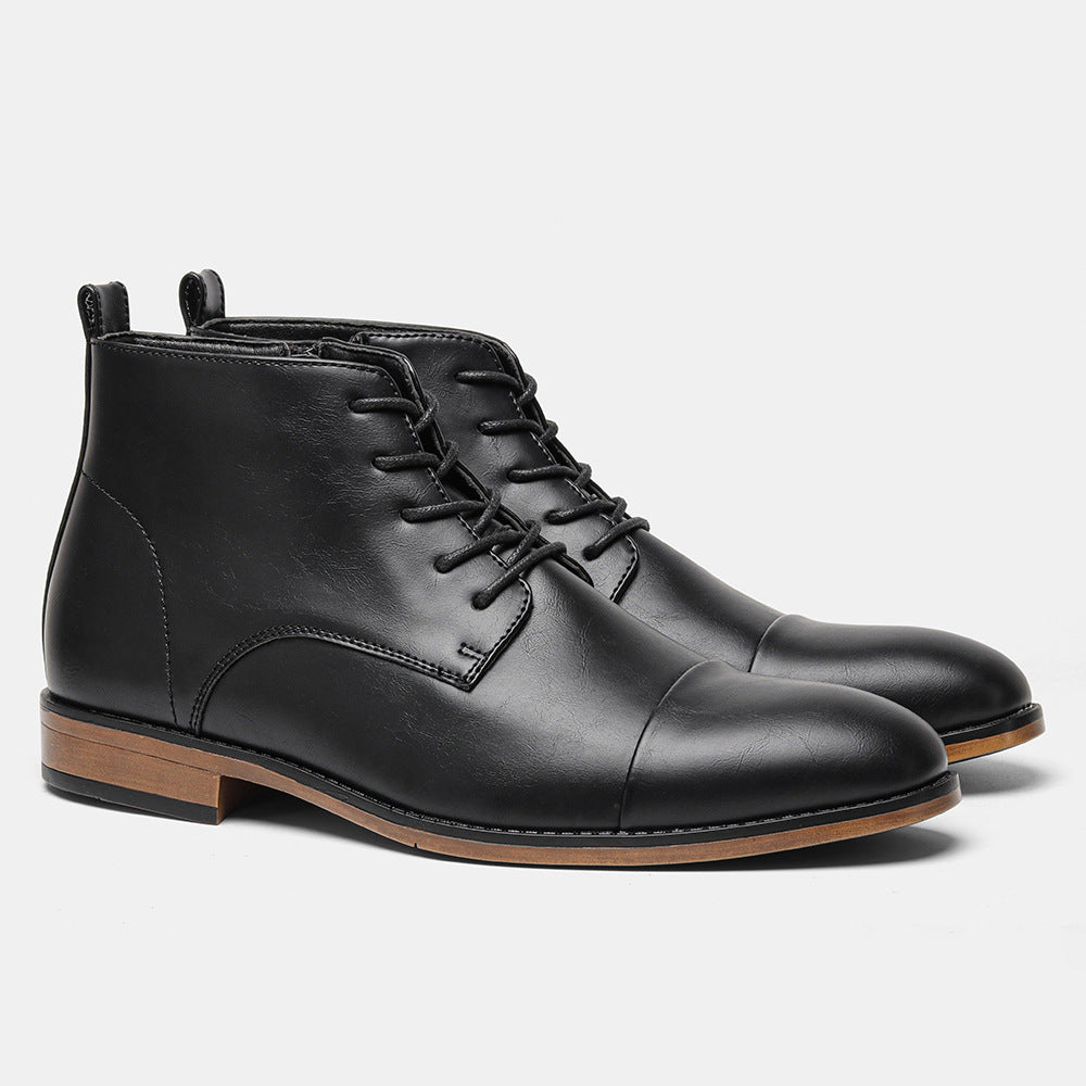 Plus Size Men's Chelsea Boots Inside Zipper Leather Boots  Footwear  