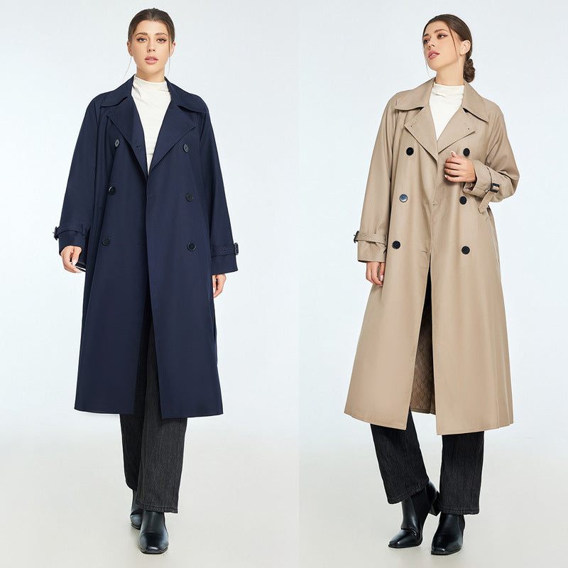 Trench Autumn And Winter Women's Mid-length High-grade Sense Petite Coats  Leather Jacket 306.09 