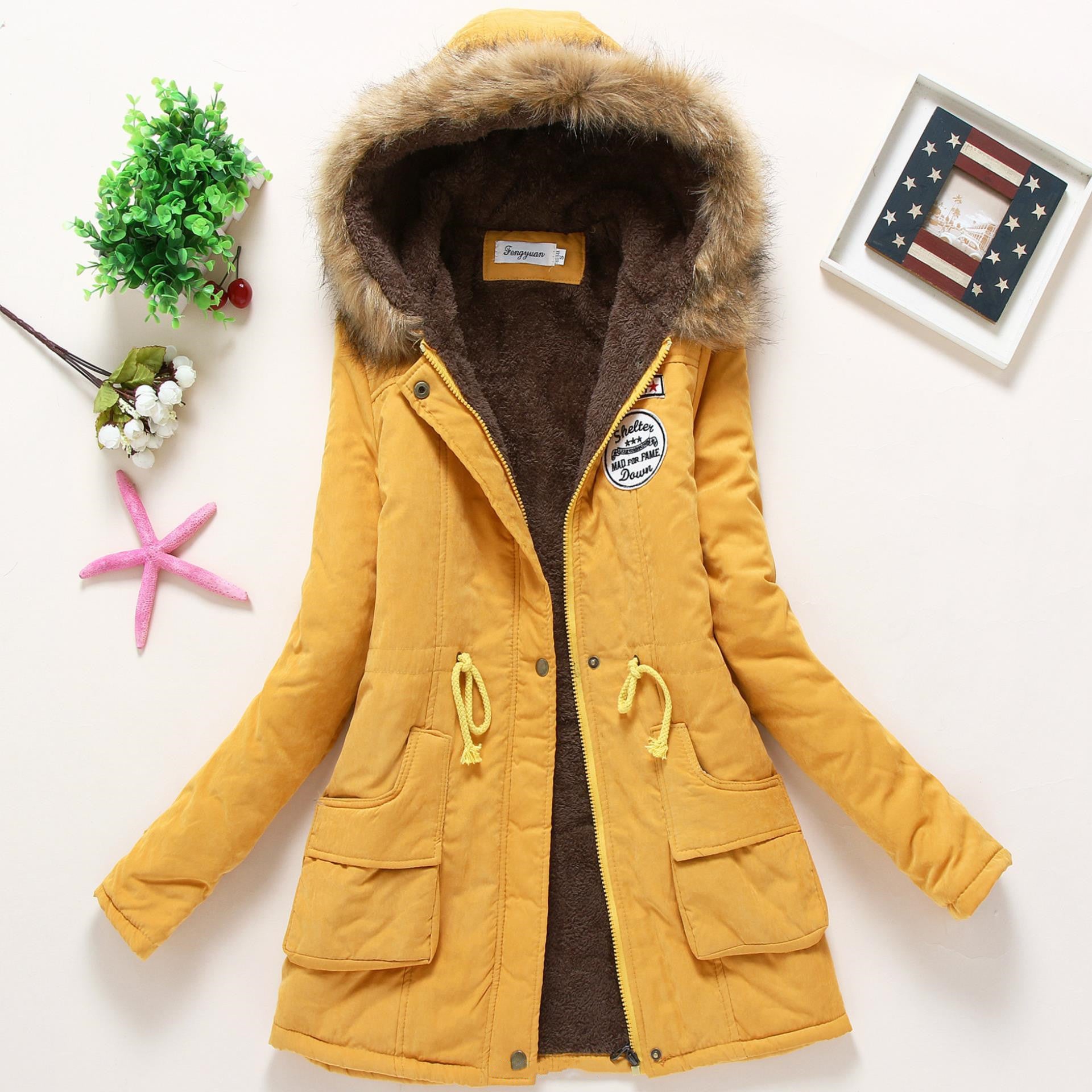 Hooded Winter Jacket Women Fashion Warm Coats Ladies Tops  Leather Jacket 107.57 