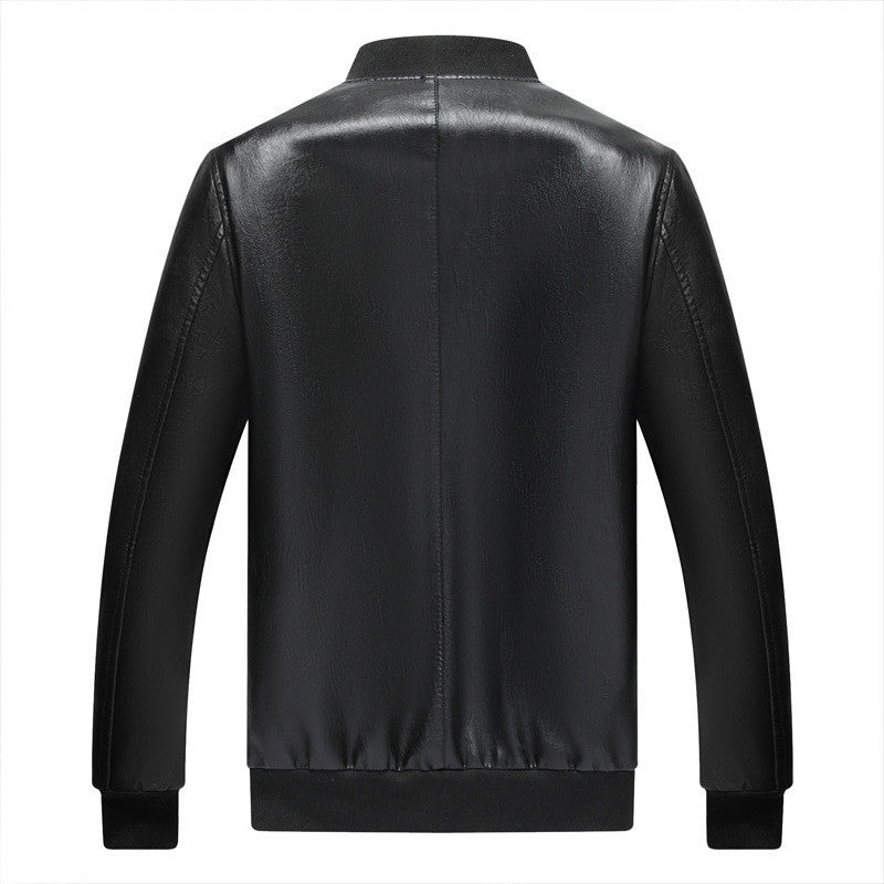 Men's Leather Jackets Spring And Autumn Plus Cashmere Men's Loose  Leather Jacket 78.00 
