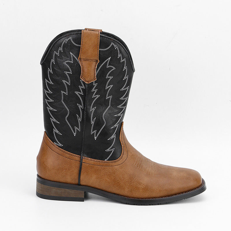 Western Denim Square Toe Motorcycle Men's Boots  Footwear  