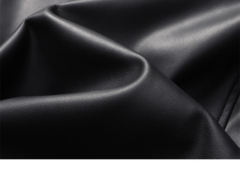Fashion Polo Collar Thin Multi-color Optional Single-breasted Middle-aged Haining Men's Leather Jackets  Leather Jacket 215.12 