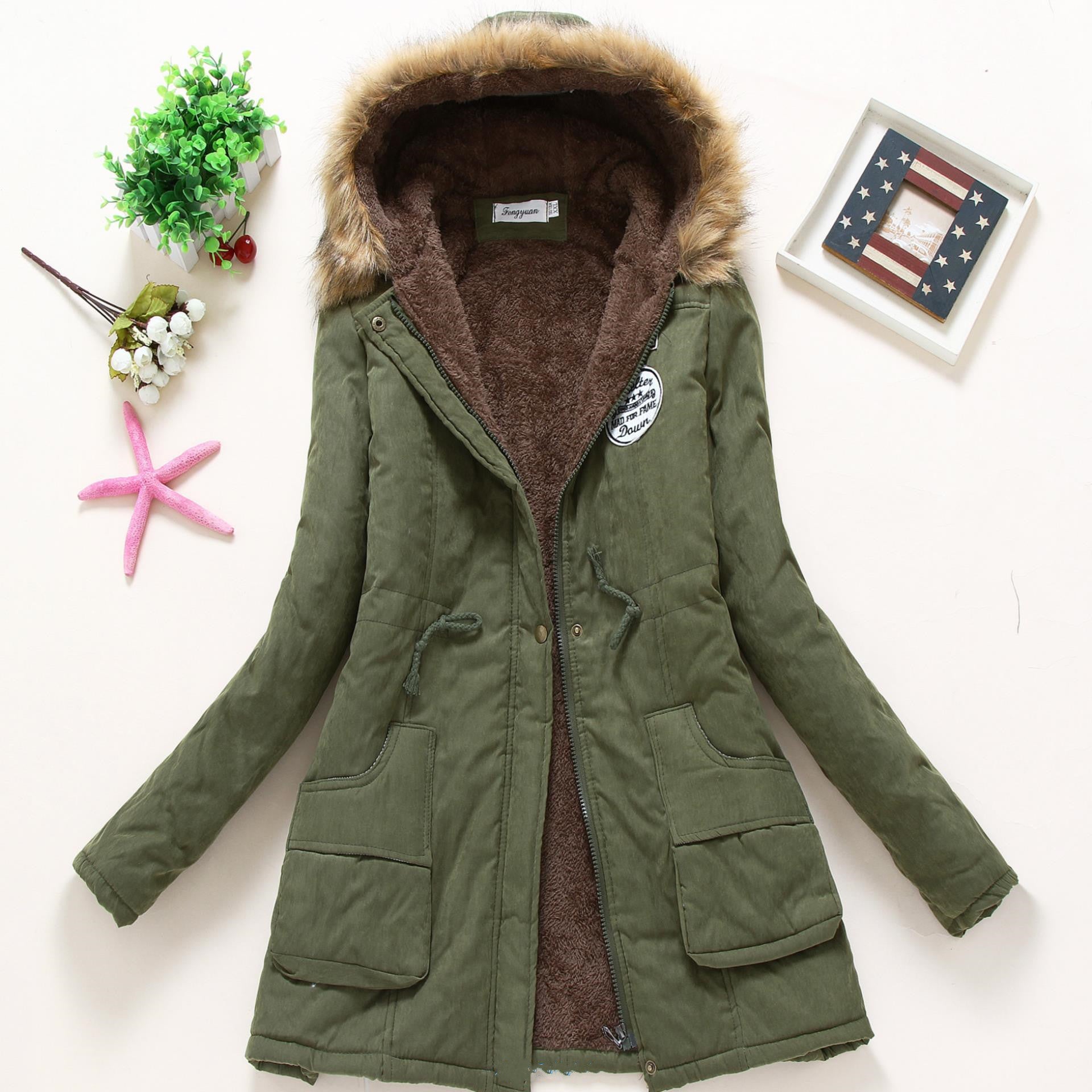 Hooded Winter Jacket Women Fashion Warm Coats Ladies Tops  Leather Jacket 107.57 