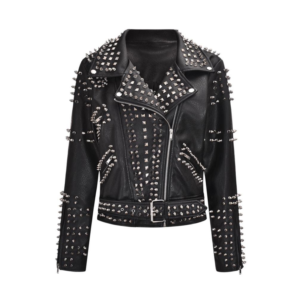 Rock Heavy Studs Stylish Punk Jacket  Leather Jacket 323.80 