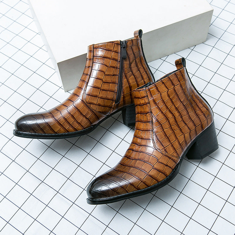 Casual Fashion Leather Boots Trendy British Style  Footwear 68.54 