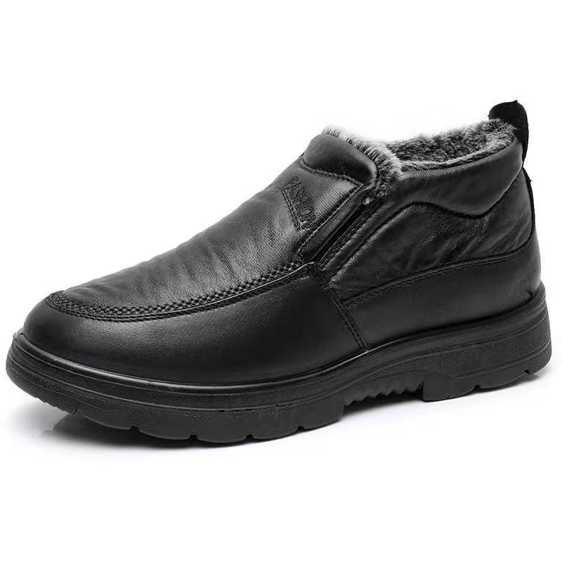 Winter Middle-aged And Elderly Thickened Non-slip Waterproof Fleece-lined Cotton Shoes  Footwear 63.00 Black-48
