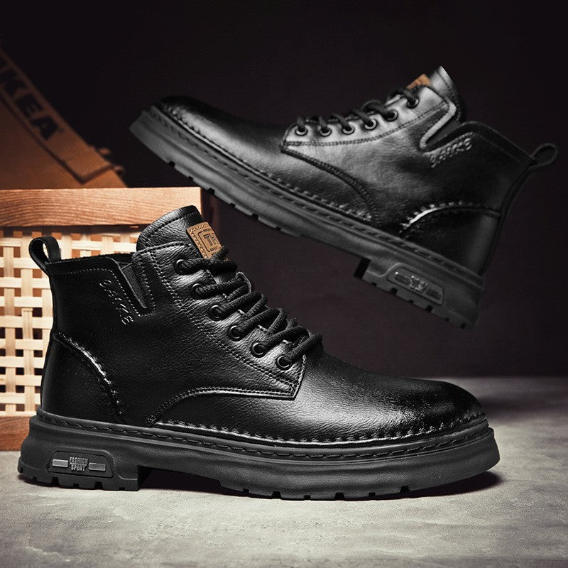 Martin Boots Thick-soled Mid-top Retro Easy Matching Casual  Footwear  