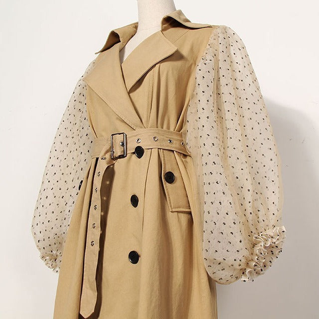 Coat And Trench Coat Women's Mid-length  Leather Jacket  